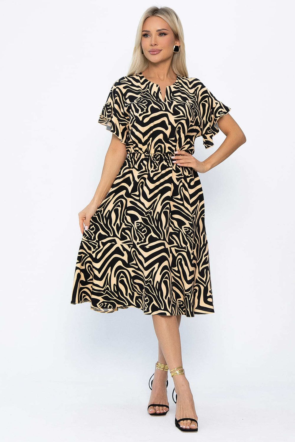 Платье Кристи (бежево-черное) П13872-35М LT Collection