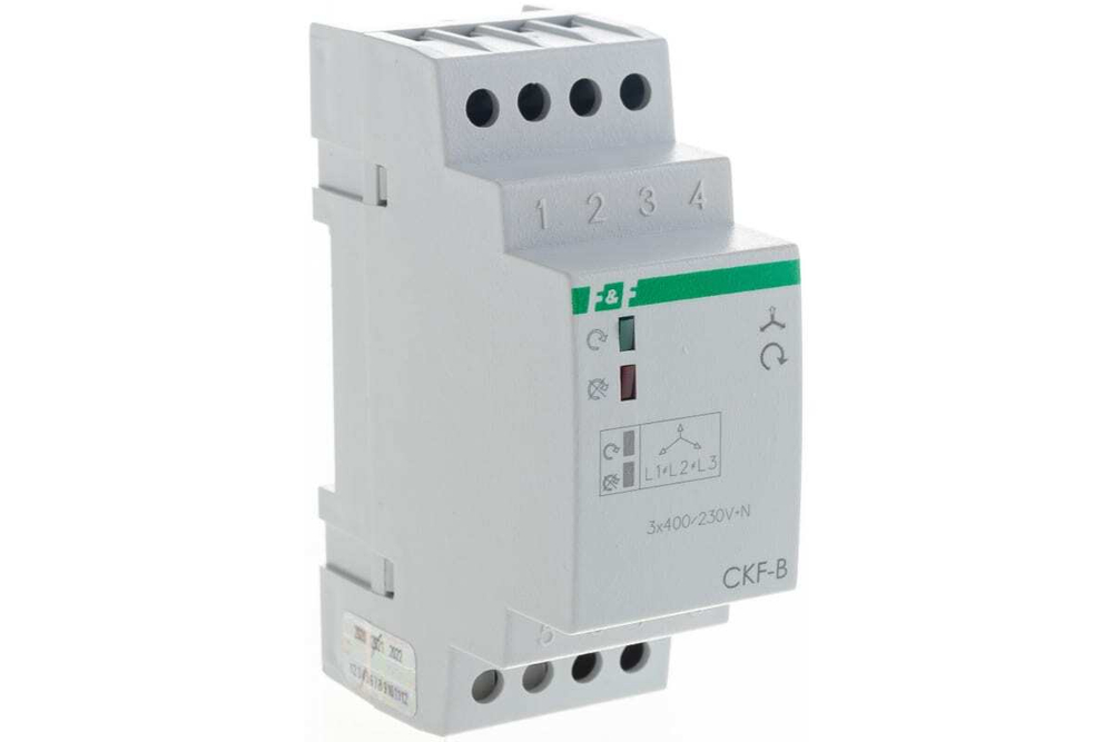 Реле контроля наличия, асимметрии и чередования фаз CKF-B 3х400/230В+N 2А 1Z задержка отключения 3-5с