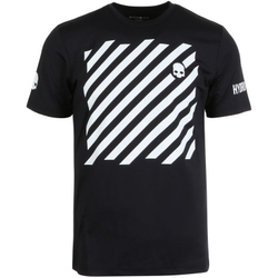 Футболка мужская теннисная Hydrogen Tech Optical Tee - black/white