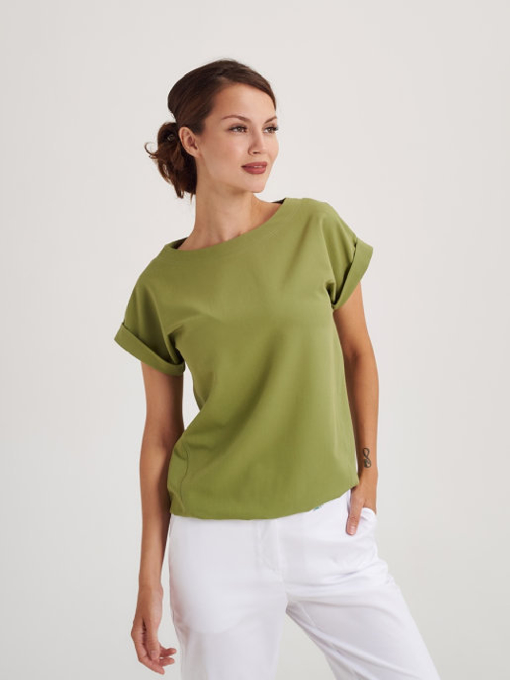 Женская медицинская блуза цвет фисташка Бл-1019 от MediS.moda