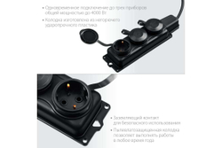 Силовой удлинитель ЗУБР КГ 325-Ш3 15 м, 4000 Вт, 3 гнезда 55024-15