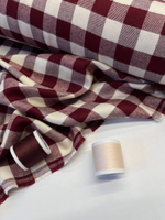 Вискоза в бело-вишневую клетку