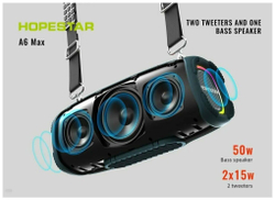 Портативная беспроводная Bluetooth колонка HOPESTAR A6 Max с микрофоном 80Вт/портативная акустика/блютуз колонка (Красная)