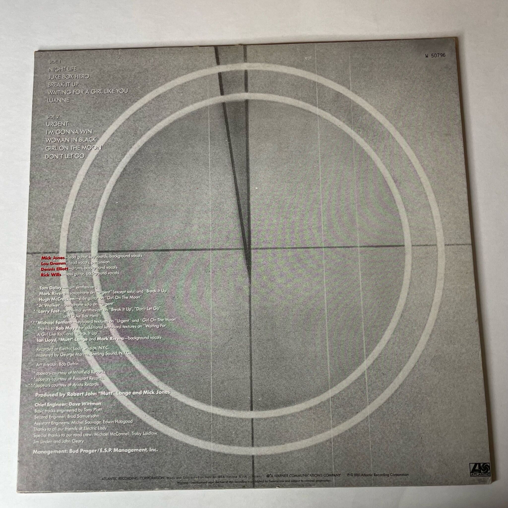 Винтажная виниловая пластинка LP Foreigner 4 (Италия 1981) Juke Box Hero