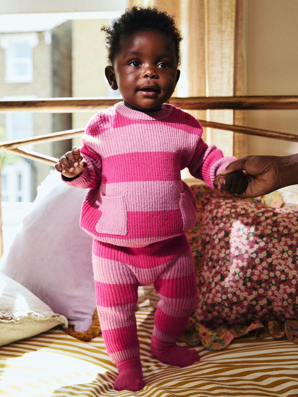 Вязаный джемпер и легенсы в комплекте для малышей Next Q94-939, Розовый