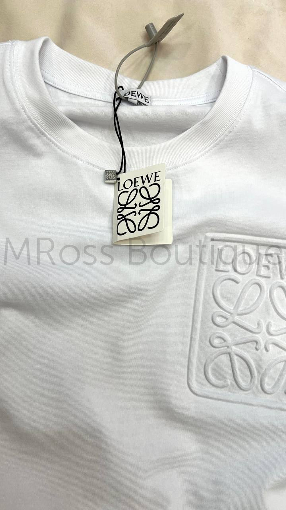 Мужская белая футболка Loewe премиум класса с 3D принтом на груди
