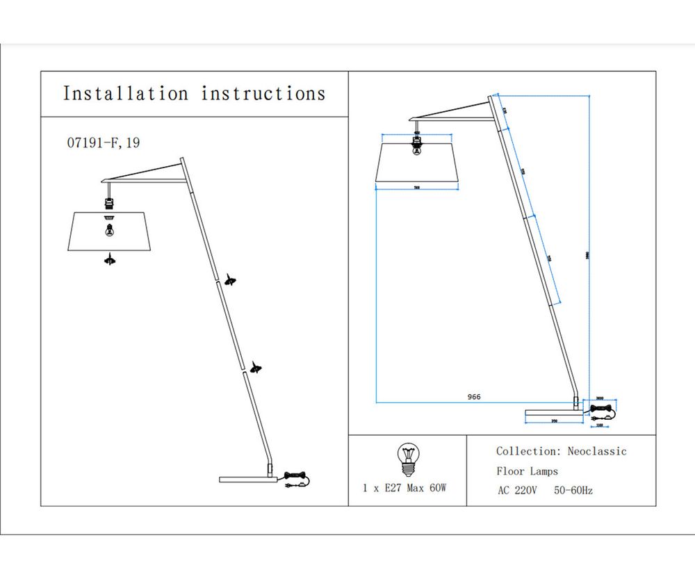 Kink Light 07191-F,19 Торшер Бариа черный