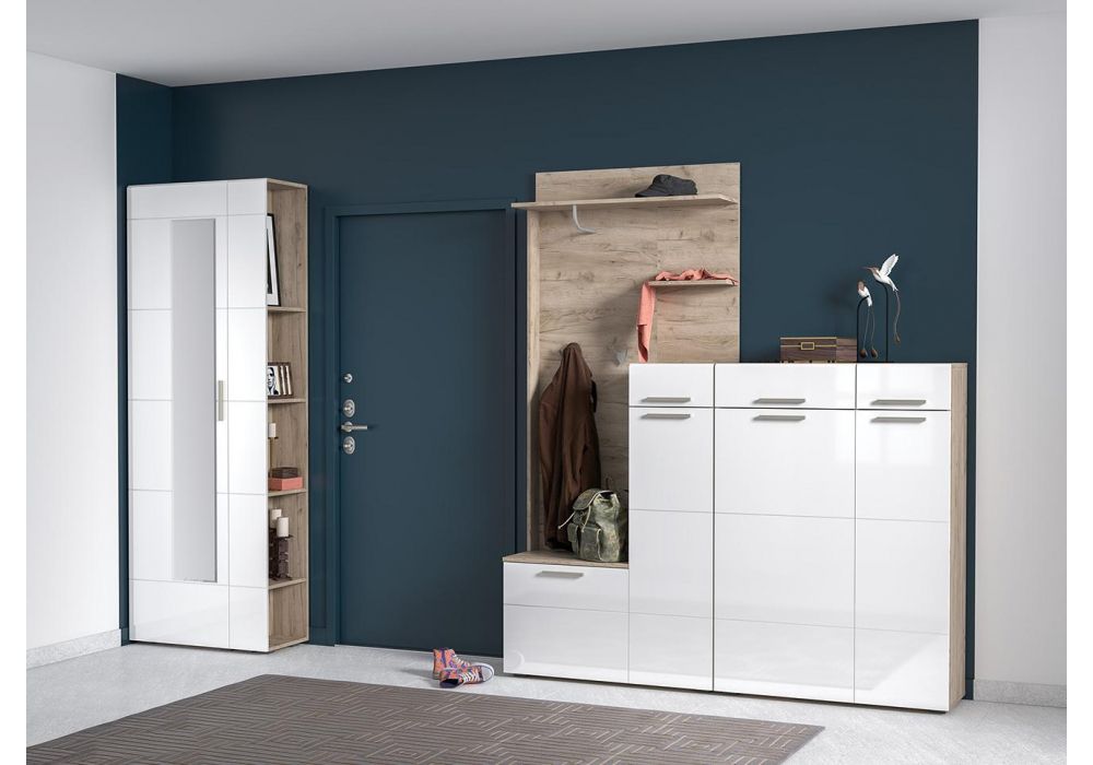 Комод Лайн 13.121 дуб серый craft K 002 PW / белый глянец пвх