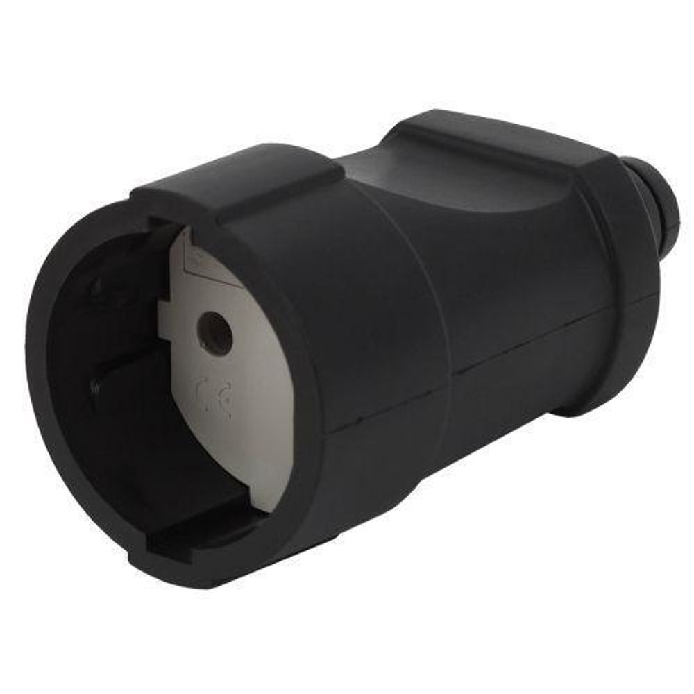 Розетка кабельная без заземл. прямая ПВХ 10А черн. Rx3-B ЭРА Б0039684