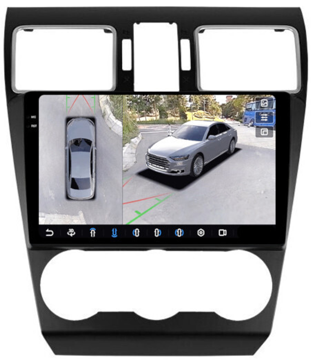 Магнитола для Subaru Forester 4, XV 1 2015-2018, Impreza 4 - FarCar BX901/775M-360 монитор 9.5" 2K QLED на Android 13, 6Гб+128Гб, CarPlay, 4G SIM-слот, 4 камеры в комплекте