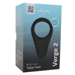 Черное эрекционное виброкольцо 3,3см с управлением через приложение We-Vibe Verge 2 Triple Smart Stimulator Vibrating Ring Black SNVG2SG9