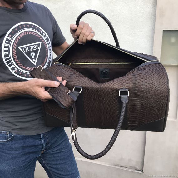 Дорожная сумка из кожи питона BG-411