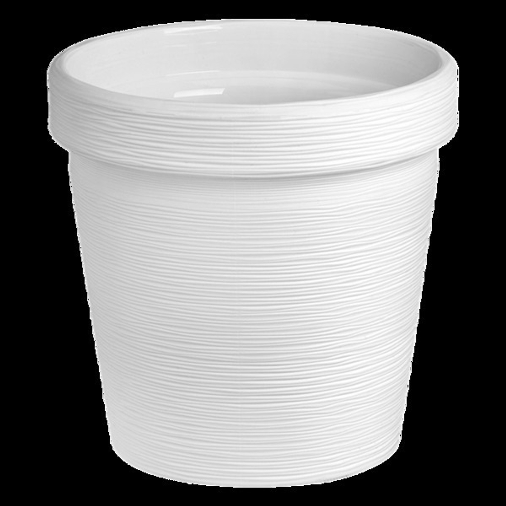 Кашпо для цветов пластиковое 1,1л d-13см «Терра» Белый