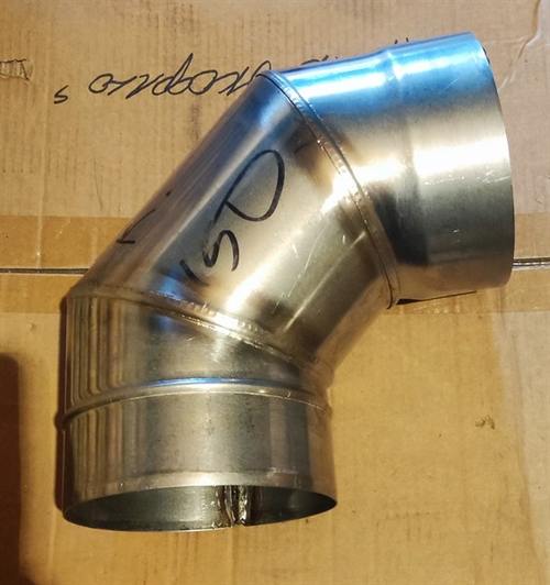 Колено 90°, 150 мм нерж. (AISI 409-1 мм.), ECOFLUE