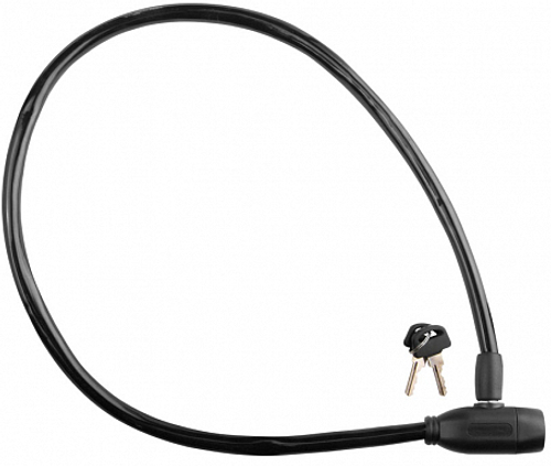 Трос-замок 10х650мм 86104 STELS с ключом, чёрный