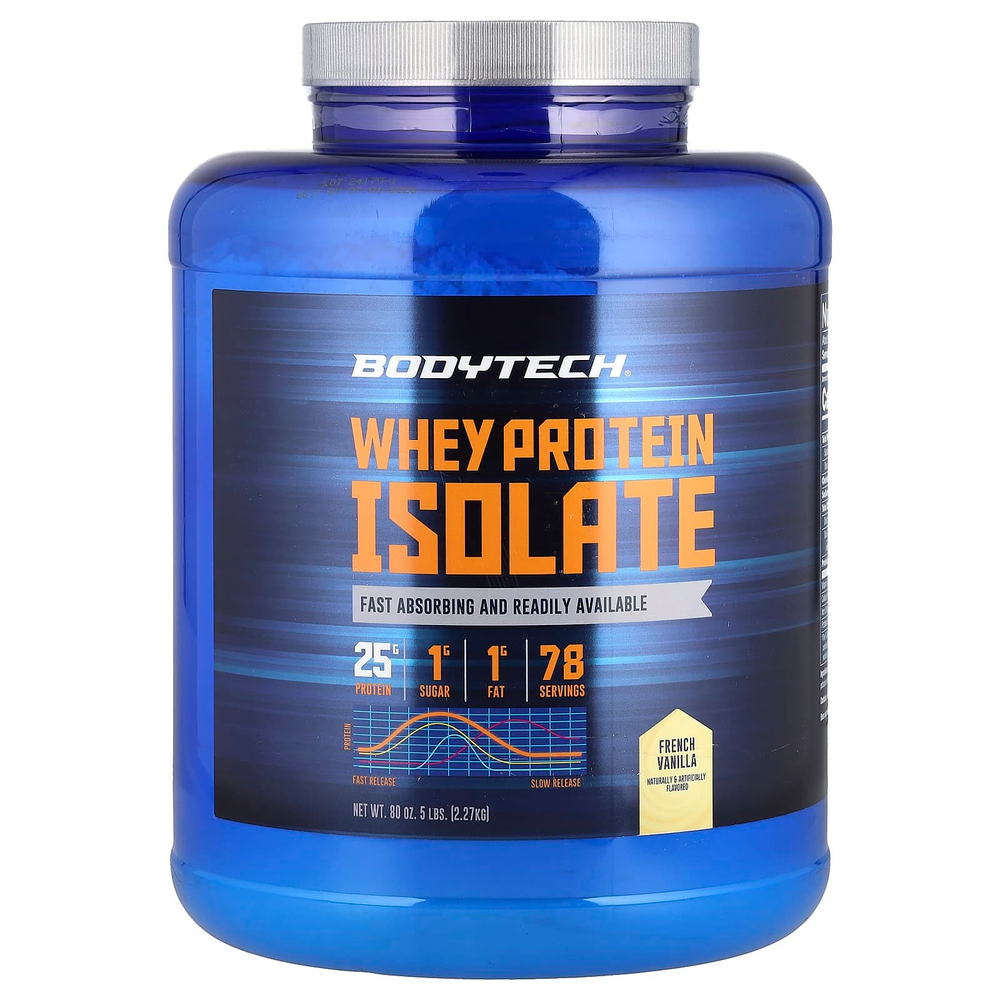 BodyTech, Изолят сывороточного протеина, французская ваниль, 2,27 кг (5 фунтов)