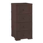 Комод пластиковый "УЮТ" 4 ящика К-017 (шоколадный) 405х420х835