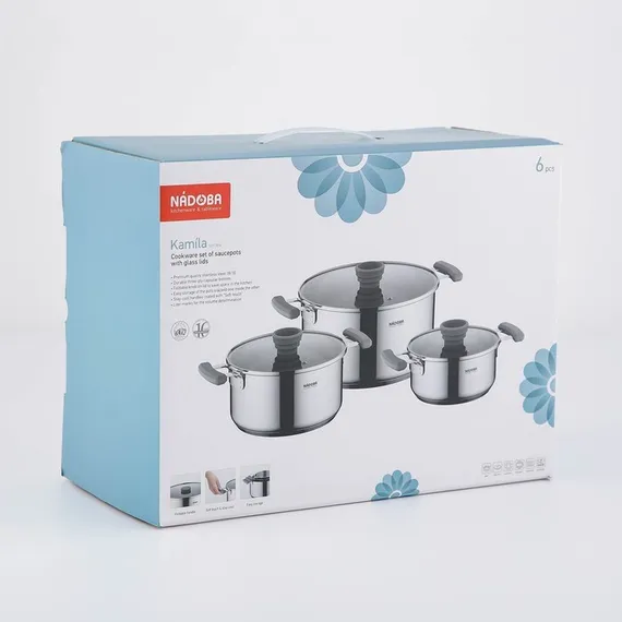 Набор кастрюль KAMILA, 3 шт: 1,5 л, 3 л, 5,8 л