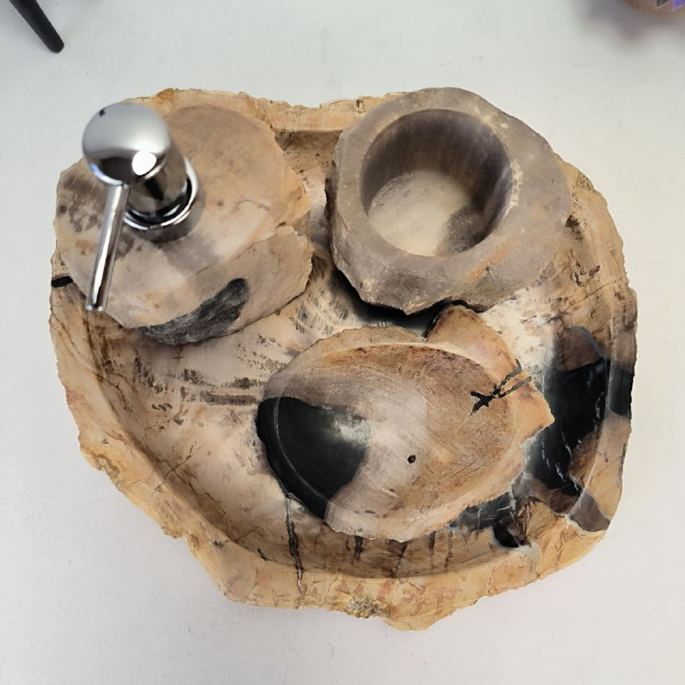 Набор из окаменелого дерева 4 предм Fossil Set NF-63072 поднос 30см*33см
