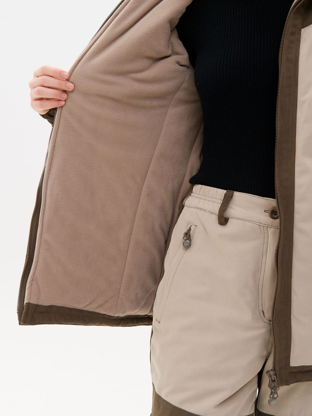 Костюм демисезонный женский Селенга ткань Исландия цвет Коричневый/Бежевый