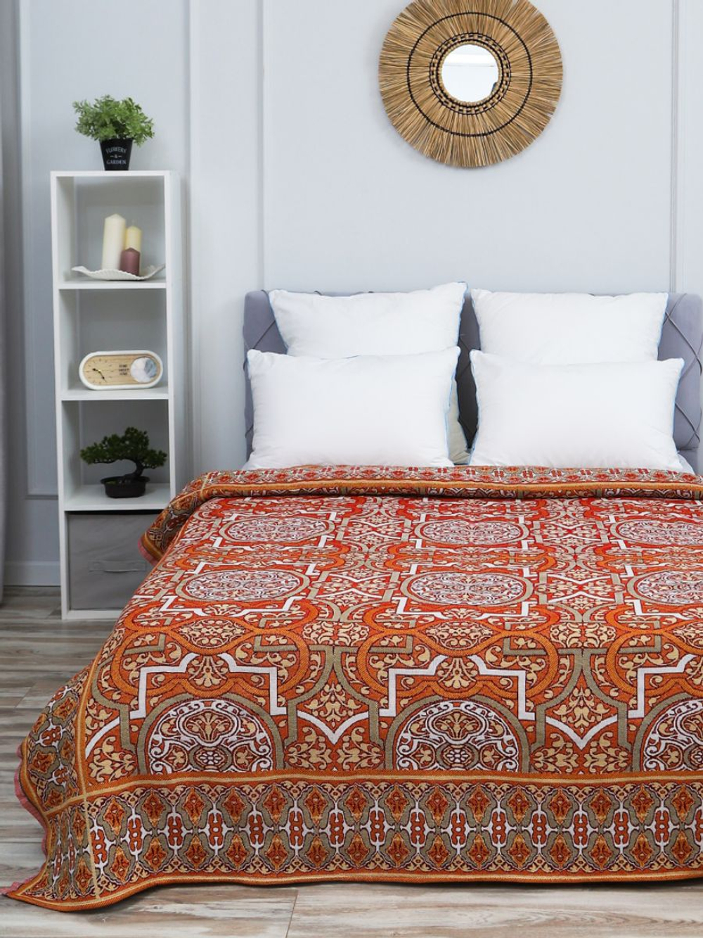 Покрывало на кровать, покрывало 2 спальное, гобелен с размерами: 200x210 см