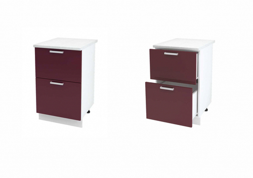 Дина ШН2Я 500 без столешницы фасад шимо темный/копус белый Стендмебель