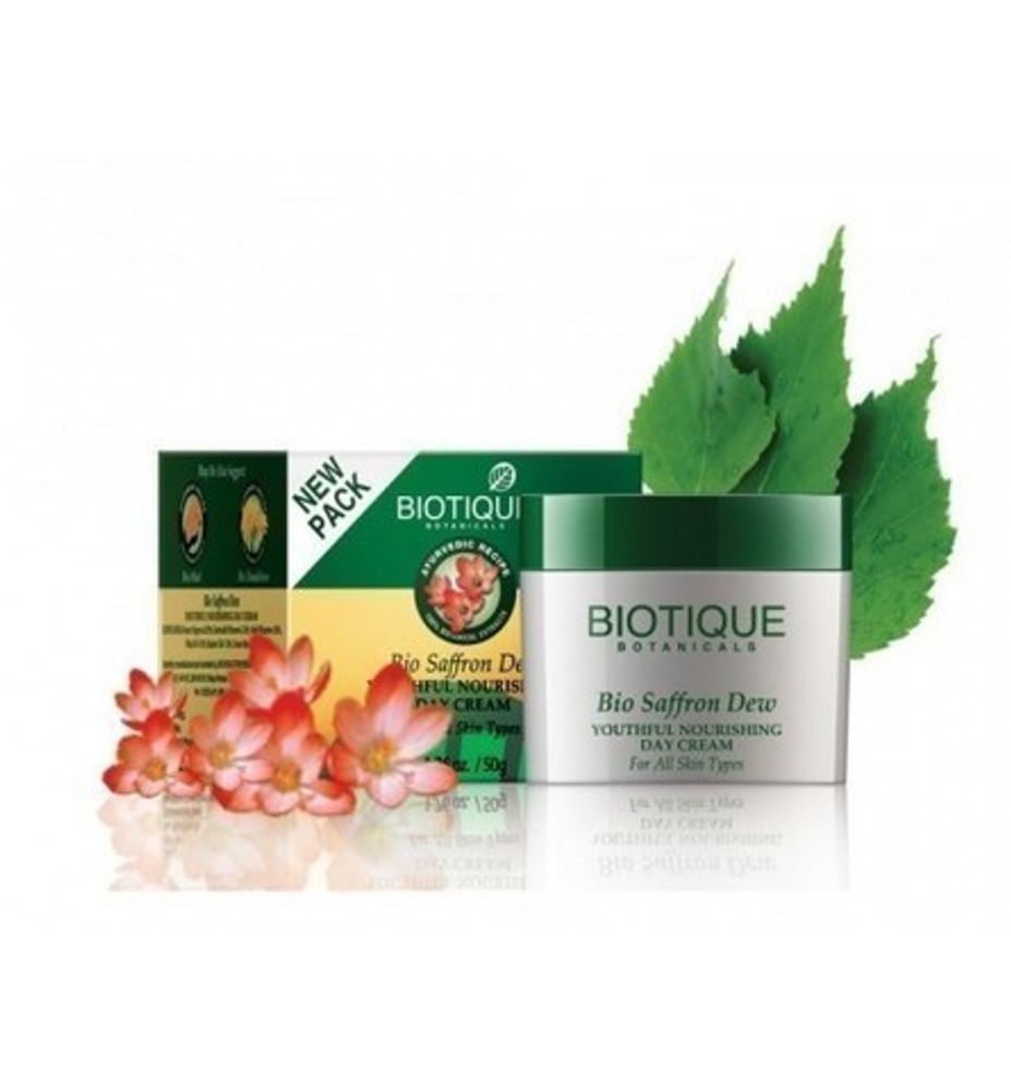 Крем Biotique Saffron Youth Dew для лица Антивозрастной, с экстрактом шафрана, для всех типов кожи, 50 гр