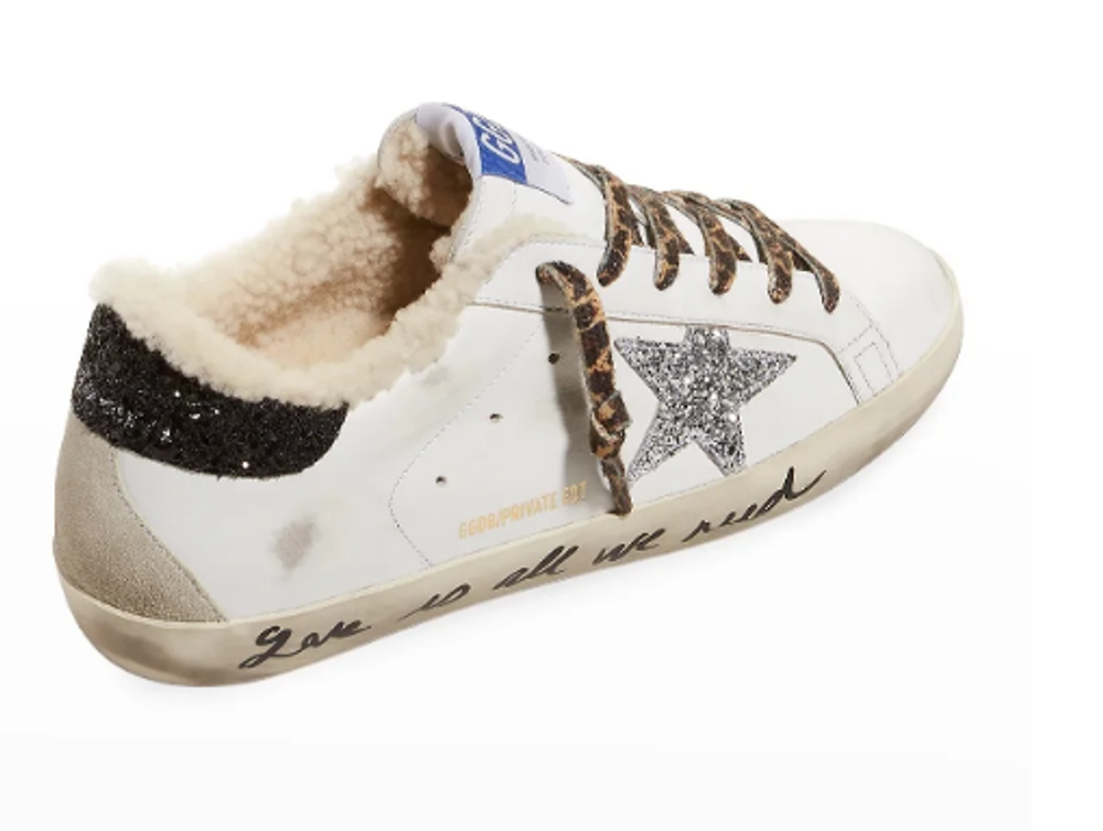 Кеды Golden Goose Superstar Leather Glitter Low-Top Sneakers Black
