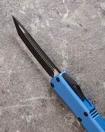 Автоматический складной нож SteelBro UTX-85 T/E Light Blue Tanto Black 233-1LBL (голубой) фронталка/выкидуха