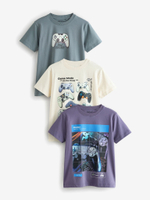 Футболка для мальчика Next E45-240, 3 шт., Молочный, Серый, Сиреневый