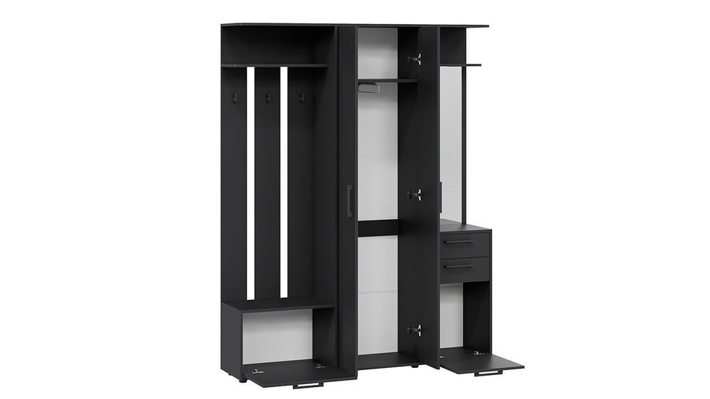 Прихожая с зеркалом комплект мебели Дуб Сонома/Белый Ясень 160х36х205 см