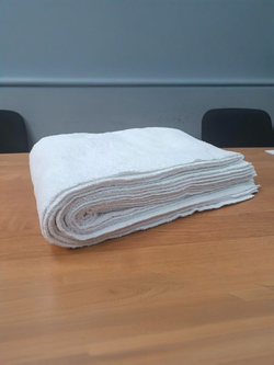 Ветошь белая махровая 100% ХБ (разрезанные полотенца 30x80 см) в тюках по 5 кг