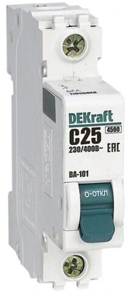 Выключатель автоматический DEKraft 1Р 25А C ВА-101 4,5кА
