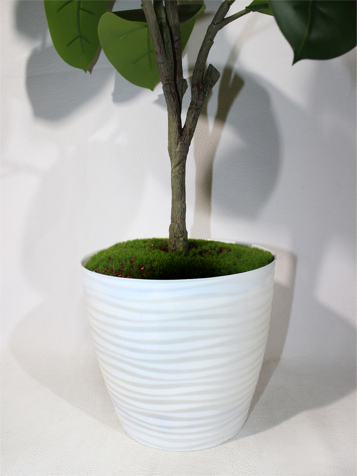 Искусственный Фикус Эластика 110см зеленый в кашпо