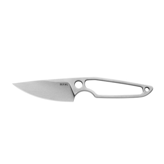 Нож фикс."MAKRO1", ст.Bohler M390,кл.StoneWash, рук.с отверст.,отверст.д/темл.,черн.кож.чехол на магните