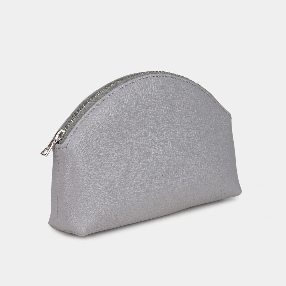 Косметичка Nuage из кожи козы, серого цвета