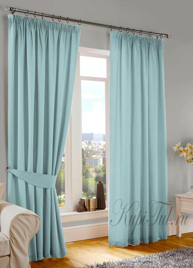 Длинные шторы. Kadife (морская волна). Стриженный бархат