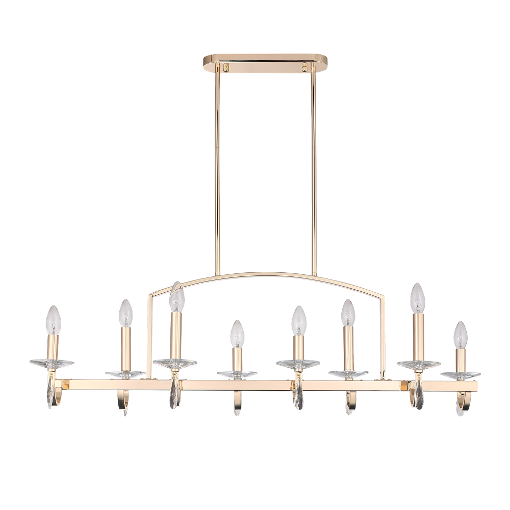 SL1405.223.08 Люстра подвесная ST-Luce Латунь/Латунь, Прозрачный E14 8*40W ЭЛЕГАНС