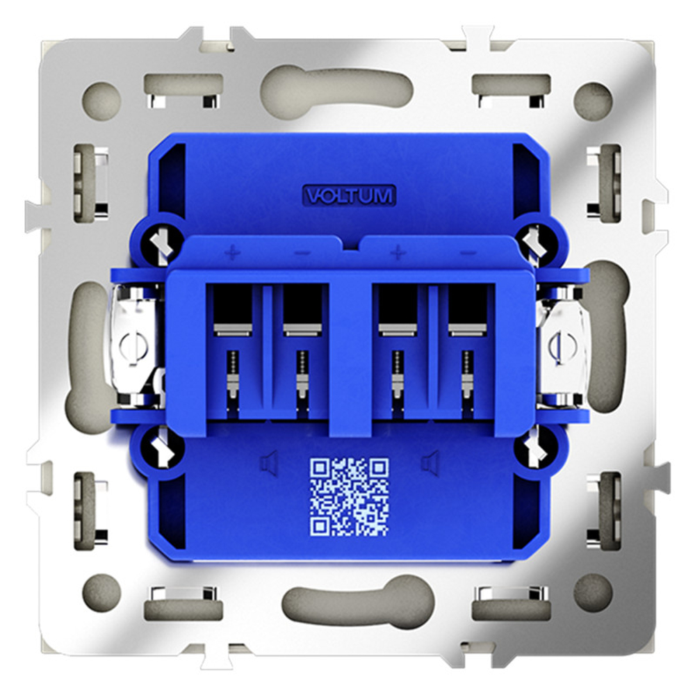 Розетка акустическая встраиваемая VOLTUM S70 4-местная, (сталь)