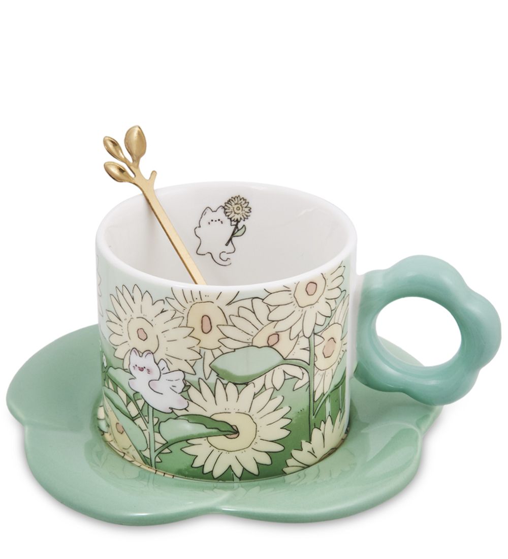 MUG-422/4 Чайная пара «Пушистик в цветах»