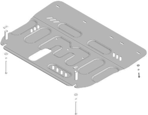 Защита алюминиевая 4 мм Д, КПП Hongqi H5 с 2023 г; HS3; с 2024 г MOTODOR.343902