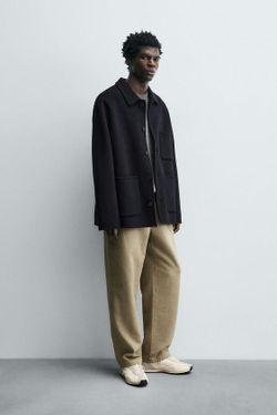 ZARA БРЮКИ RELAXED FIT С РЕЛЬЕФНОЙ СТРУКТУРОЙ, РЫЖЕВАТО-КОРИЧНЕВЫЙ