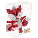 Ёлочная игрушка «Весёлый лисёнок» 8.8*5.5*13.5 см, Красный