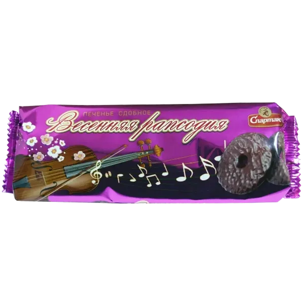 Печенье сдобное в шоколадной глазури «Весенняя рапсодия» «СПАРТАК»