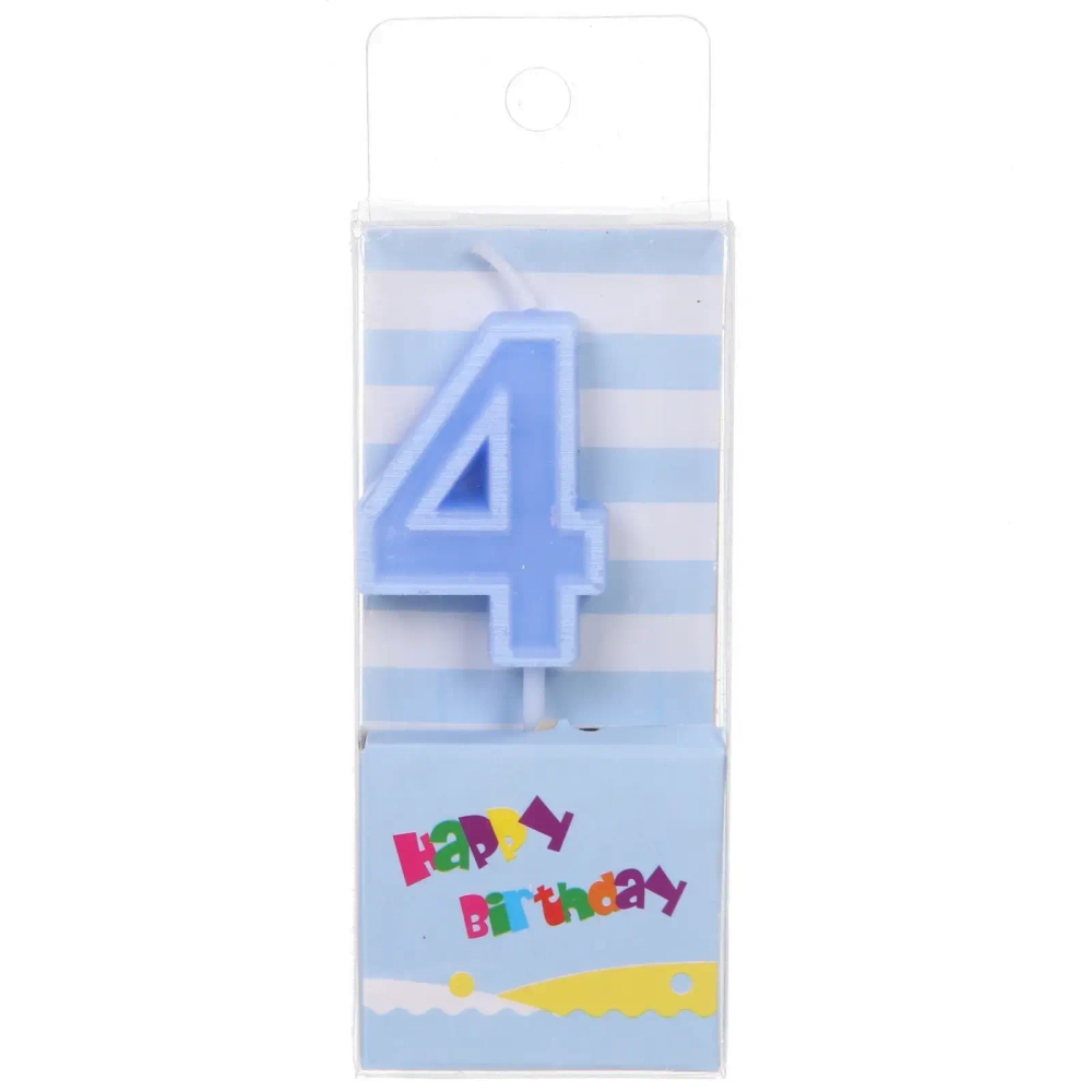 Свеча для торта Цифра Яркий праздник «4» 7,5 см