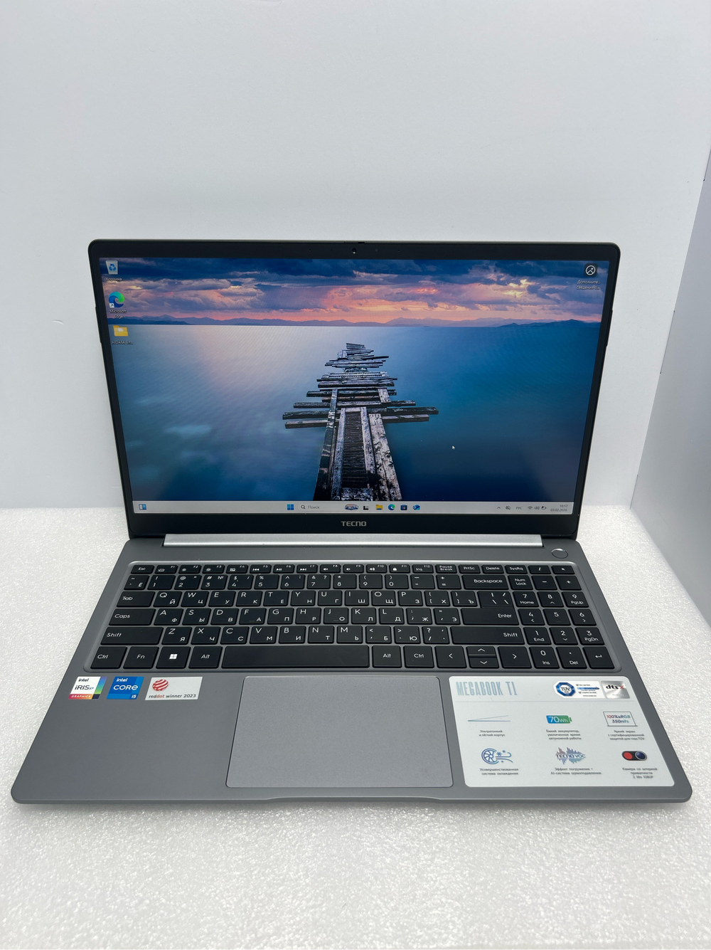 Ноутбук Tecno Megabook T1DA 15.6"/AMD Ryzen 7 5800U/RAM 16ГБ/SSD 512GB/AMD Radeon Graphics/1920*1080/IPS/DOS/Подсветка кл-ры: LED/серебристый. Состояние: B1