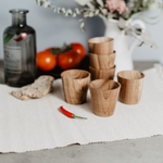 Набор деревянных текстурированных рюмок (стопок) из древесины вяза (карагач). R17