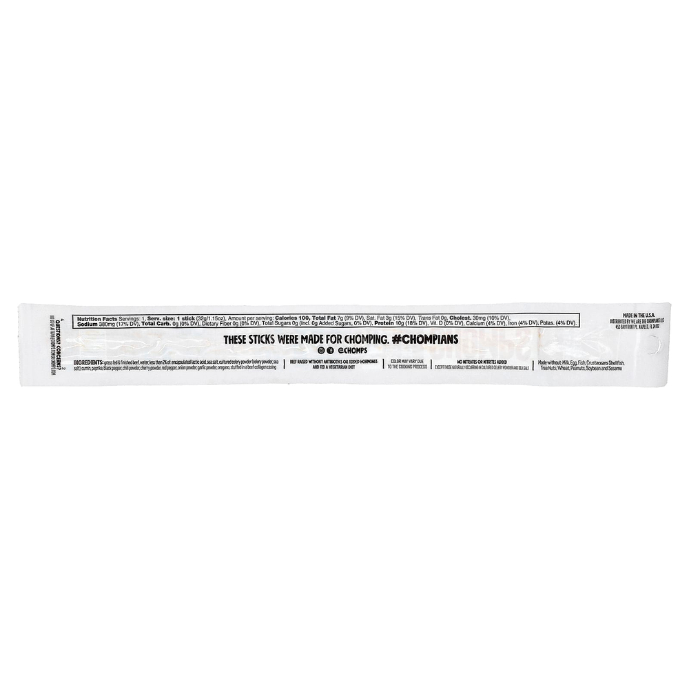 Chomps, говяжьи палочки с приправами тако, средний, 32 г (1,15 унции)