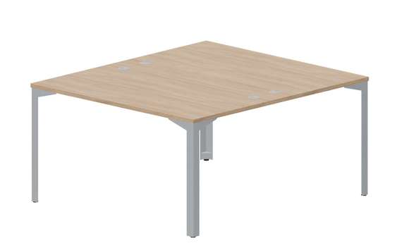 Составной стол на 2 рабочих места 138х156,6х75см (4 громмета)