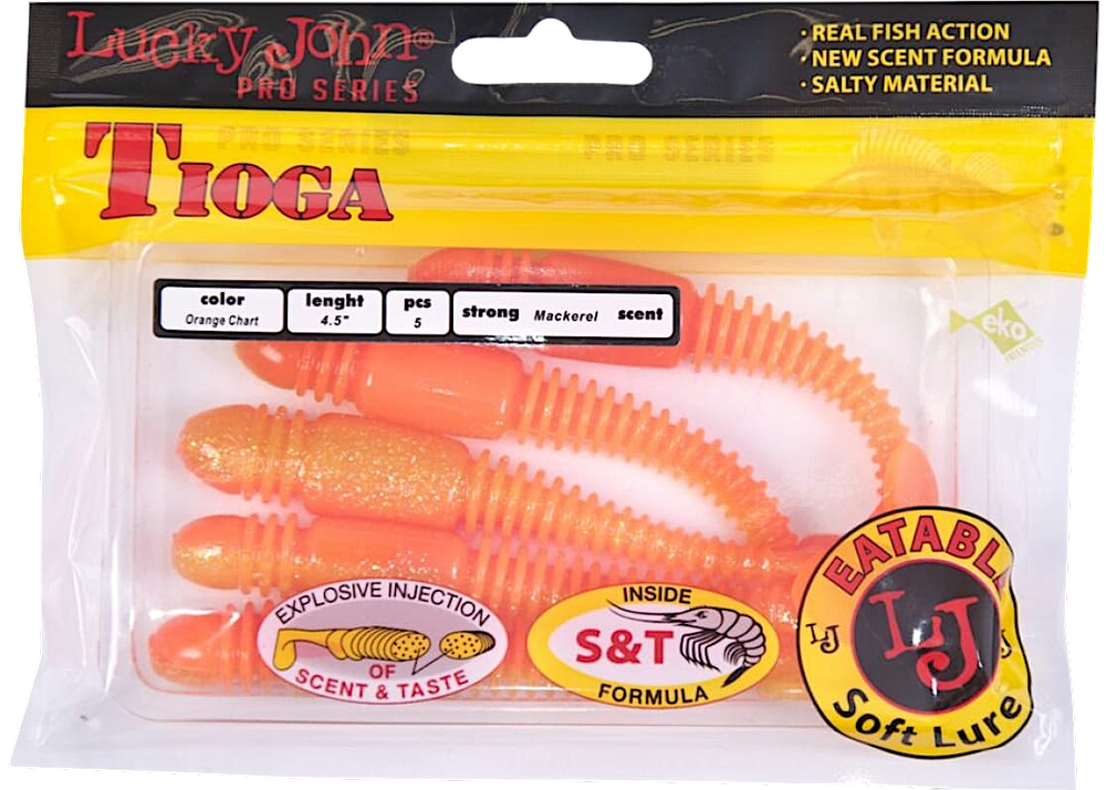 Мягкая приманка Lucky John Tioga Съедобная 3.9" 10см 5шт 140104 -